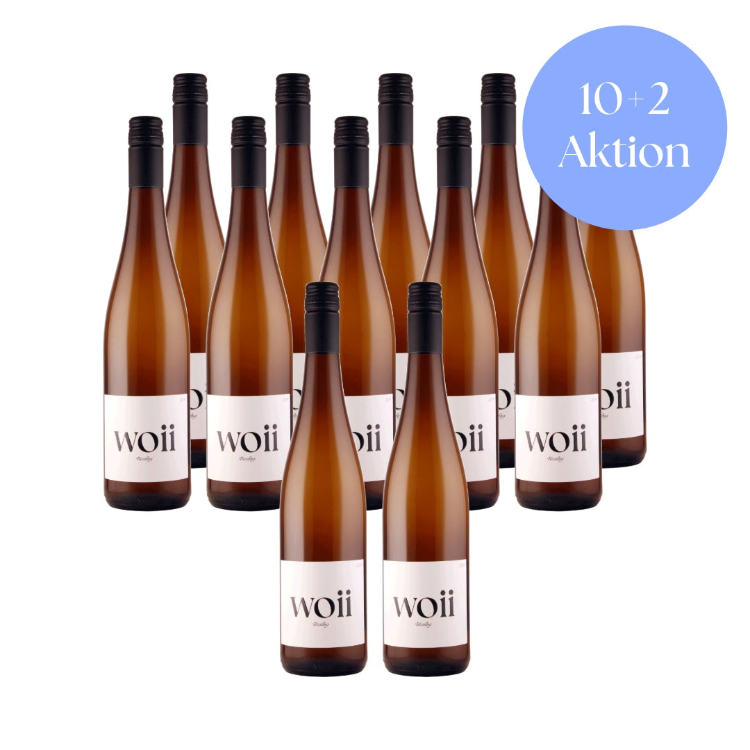 Weinpaket woii Riesling Vorratsheld 10+2 aufs Haus